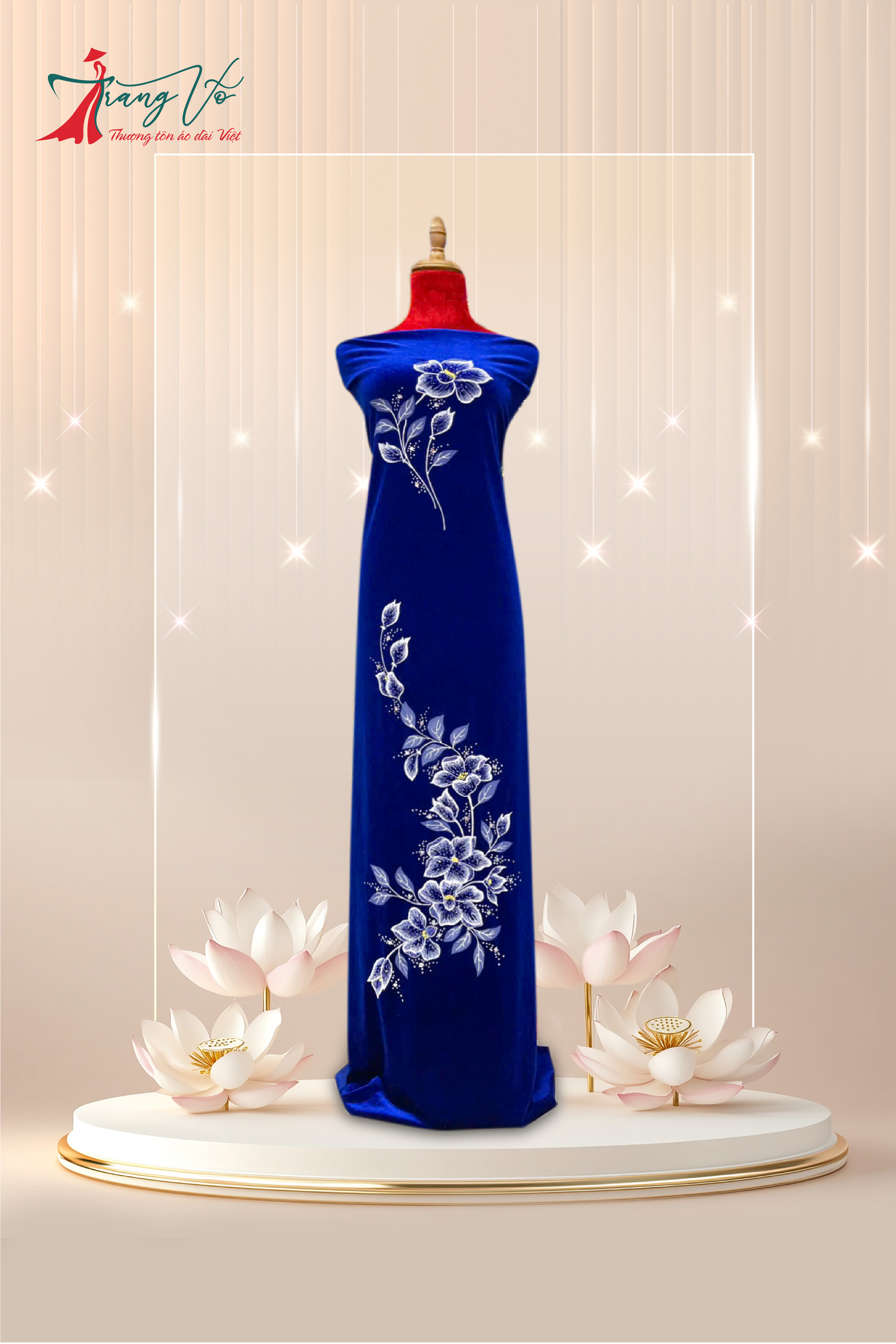NHUNG THUN VẼ HOA TINH TẾ KẾT PHA LÊ XANH MỰC #29102409